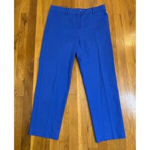 Loft The Riviera Slim Pants Womens 6 Royal Blue Cotton Blend Ankle Trousers